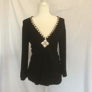 Black embellished Sky top size medium